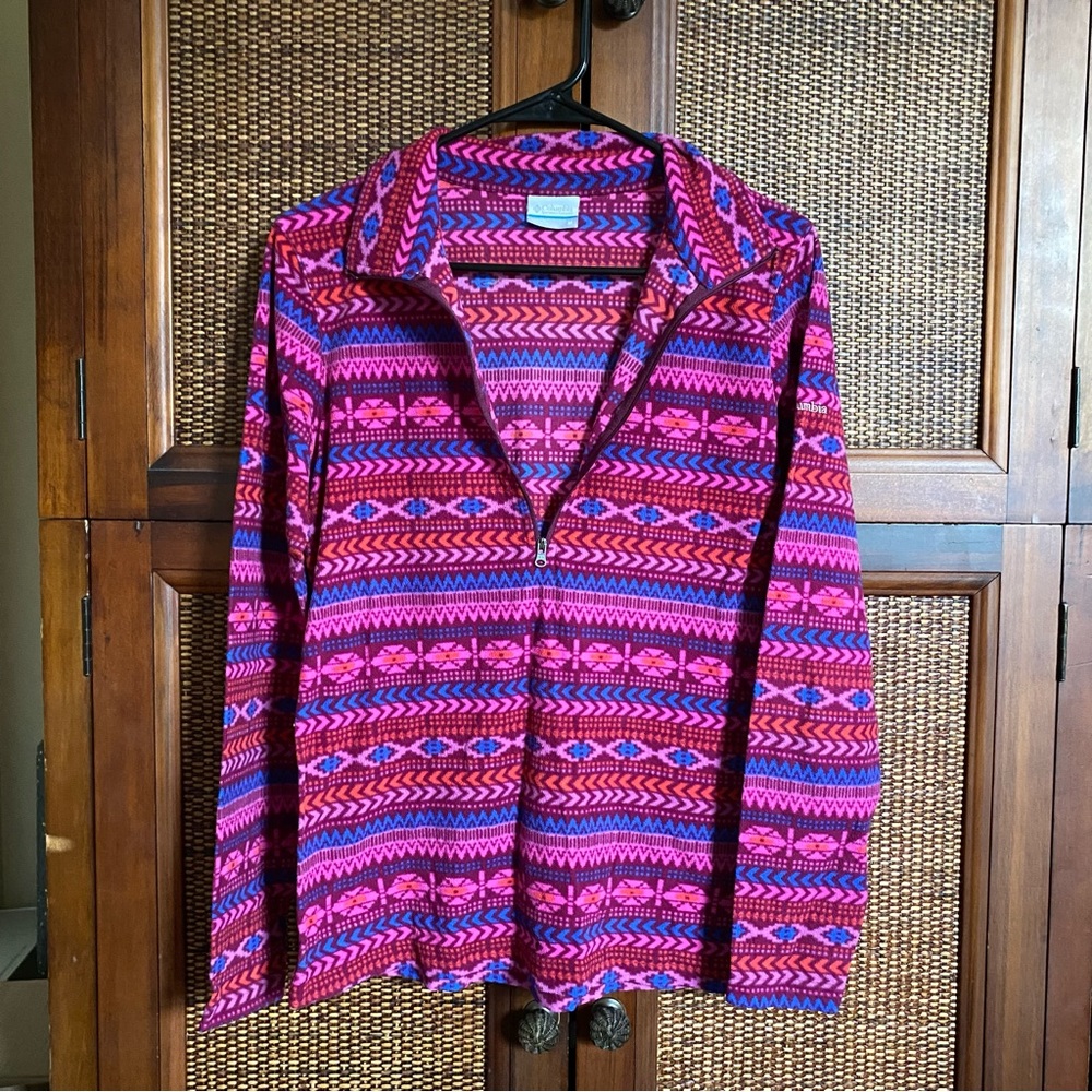 Patterned Columbia Fleece Quarter Zip